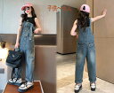 サロペット キッズ子供服~ジュニア 大人 春夏 デニムサロペット デニムパンツ オールインワン 女の子 カジュアルウェア 普段着 コンフォート スプリングウェア...