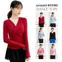 ダンス トップス 長袖 レディース レッスンウェア 大人 バレエ ヨガ 練習着 レッスン着 ストレッチ Vネック ダンス衣装 ウォームアップ 胸元クロス ダンス...