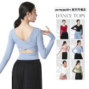 ダンス トップス バレエ ヨガ ストレッチ レッスンウェア 長袖 Vネック トップス レディース 大人 練習着 レッスン着 ダンス衣装 ウォームアップ バンクク...