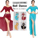 ベリーダンス 衣装 レディース レッスン着 セット ダンス衣装 練習着 セットアップ ベリーダンス トップス ロングスカート 上下2点セット セクシー スリット...