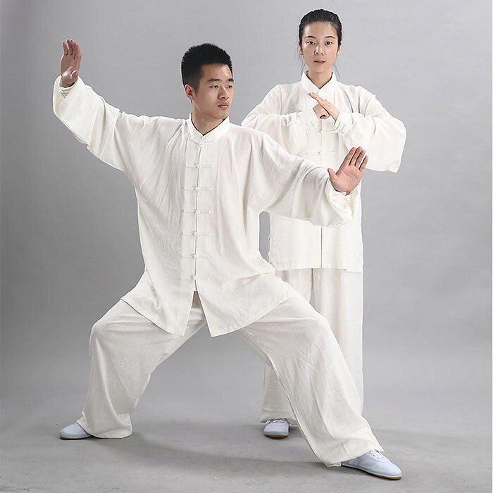 太極拳 服 レディース メンズ 大人 長袖 綿麻 リネン カンフー 服 太極拳 ウェア ...