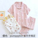 ガーゼ パジャマ レディース 綿100% 夏用 薄手 半袖 ガーゼ ルームウエア 前開き かわいい パジャマセット 無地 大人 女性 婦人用 コットン100% ...