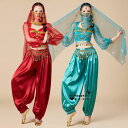 豪華 ベリーダンス ダンス衣装 セット 上下2点~7点セット 大人 舞台ステージ衣装 アラジン 仮装 変装 レディース 長袖 トップス ハーレムパンツ プリンセ...
