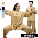 男女兼用 長袖 太極拳 ウエア 服 サテン 光沢感あり 武術 練習着 表演服 レディース メンズ 大人 太極拳服 カンフー衣装 上下セットアップ 柔らか 動きや...