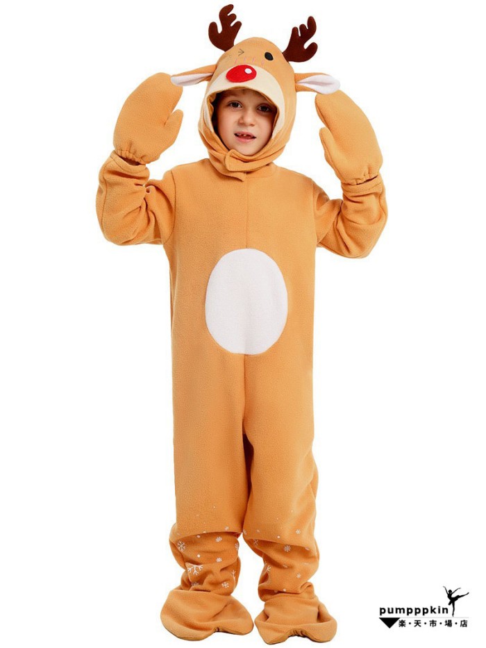 クリスマス コスプレ トナカイ コスプレ 衣装 子ども 変装 子供 着ぐるみ オールインワン 男の子 女の子 キッズ かわいい サンタクロース コスチューム 衣...
