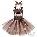 クリスマス チュチュスカート トナカイ キリン コスプレ 衣装 サンタ 女の子 馴鹿 仮装 チュチュ 子供 ドレス キッズ ベアトップ ワンピース チュールドレス コスチューム 衣装 サンタクロース かわいい 舞台ステージ衣装 イベント 学園祭 ダンスウェア 写真撮影 52~160cm