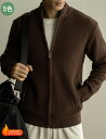 上質 カーディガン ジップアップ ジャケット メンズ 春 秋 冬 デイリー シリーズ 無地 カジュアル トップス フードなし スタンドカラー 重ね着 ビジネス ...