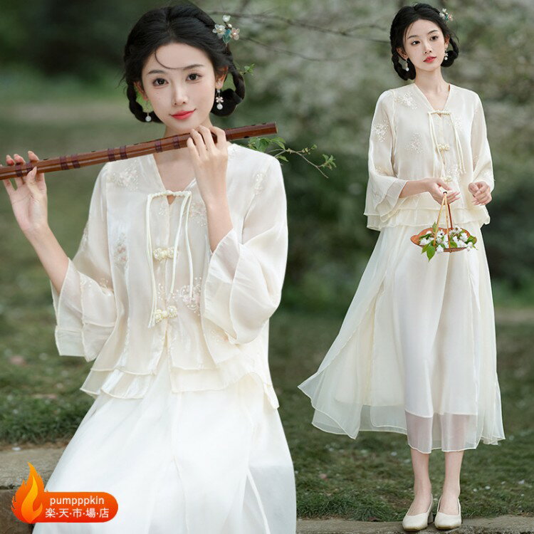 改良 唐装 漢服 中華服 上品 刺繍 チャイナドレス 春 夏 日常着 女性 大人用 茶芸服 おしゃれ 普段着 ..