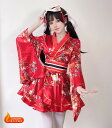 ハロウィン コスプレ 花魁 衣装 浴衣 和服 和装 着物 ドレス レディース コスチューム 花柄 ミニ丈 振袖 ハロウィン コスプレ メイド 花魁系 可愛い コ...