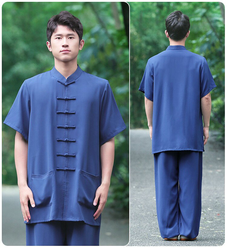 太極拳 ウエア 服 春夏用 薄手 武術 練習着 表演服 メンズ 大人 長袖 半袖 太極拳...