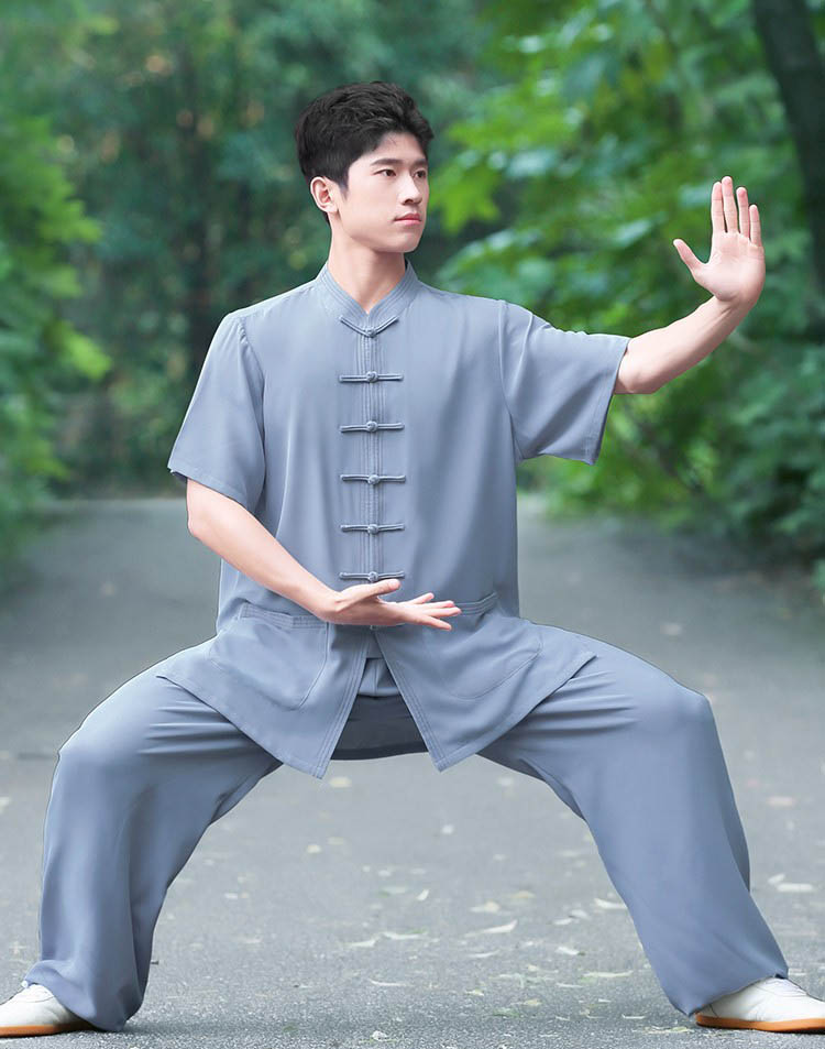 太極拳 ウエア 服 春夏用 薄手 武術 練習着 表演服 メンズ 大人 長袖 半袖 太極拳...