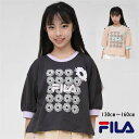 FILA 半袖 Tシャツ 子供服 前面 ロゴ 花柄【メール便 送料無料】キッズ 夏 ブランド 通学 旅行 合宿 クラブ おしゃれ かわいい 女の子 kids 子...