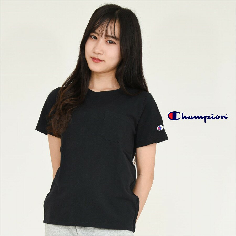 半袖 tシャツ レディース 胸ポケット 綿100%【メール便 送料無料】チャンピオン champio