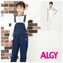 【20%OFFセール SALE 】送料無料 オーバーオール ALGY アルジー ガーリーロゴ サロペ 子供服 女の子 SALE セール 通学 サロペット デニム...