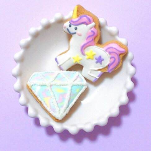 アイシングクッキー　【ちびユニコーン】リボン付き プチギフト お配り おしゃれ 可愛い 気持ち 　プレゼント 誕生日 退職 結婚式 バレンタイン ホワイトデー 卒業 卒園 入学 入園 進級 祝 記念品 クッキー 女の子 女性 小学生 中学生 高校生 孫