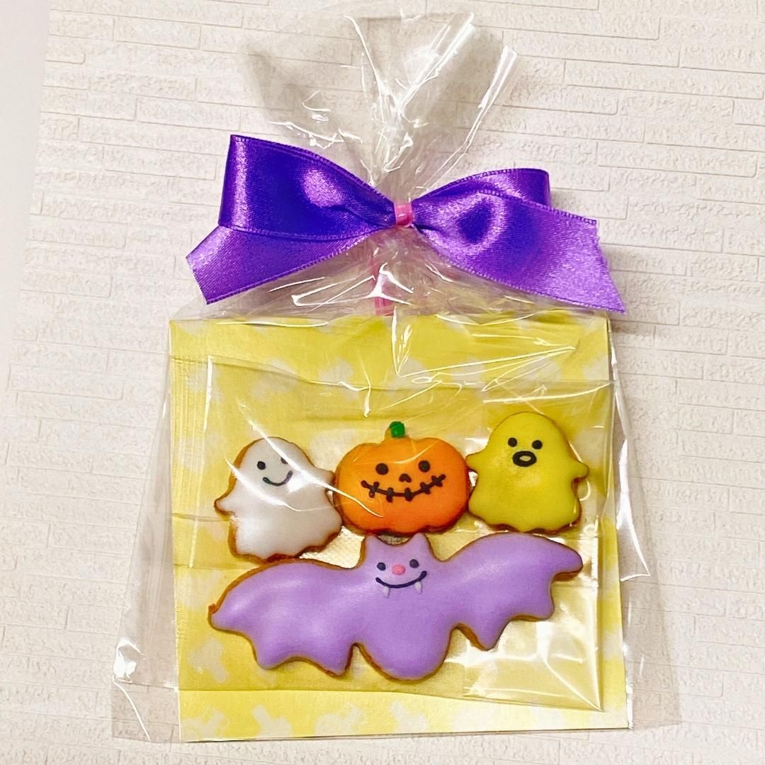 【こうもり】アイシングクッキー　リボン付き halloween ハロウィンクッキー プチギフト お配り プレゼント お菓子 クッキー