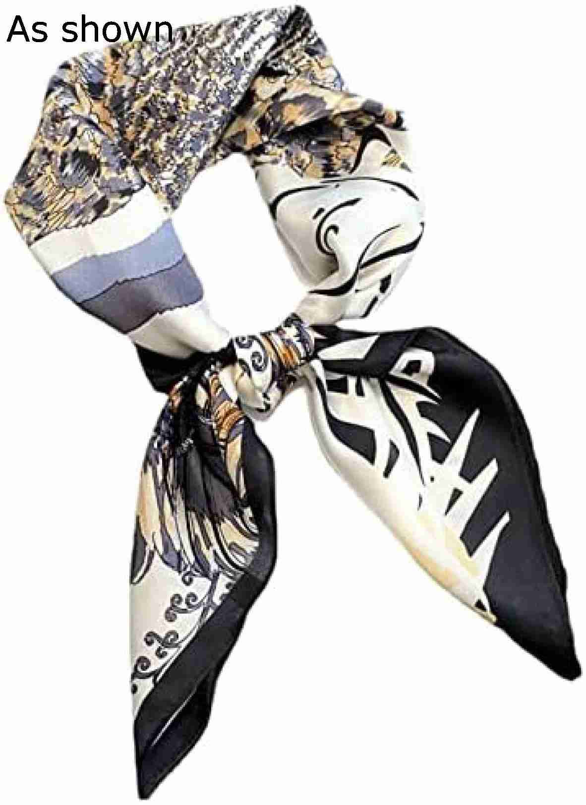 絹のスカーフ パーソナライズされたジャングルブラックパターンフラワーヒョウ70スクエアスカーフスカーフネックプロテクターファッションフローラルスカーフ 小さなスカーフ