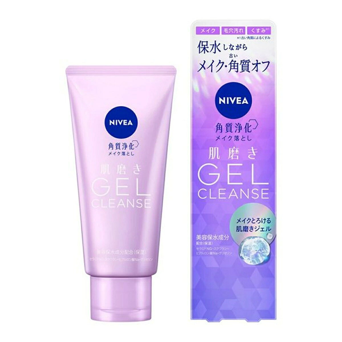 商品区分：化粧品【商品詳細】●メイクを落とすだけでなく、とろけるジェルで保水しながらくすみ※1までオフする肌磨きジェルクレンズ。●美容保水成分配合※2の濃密ジェルがとろけながら汚れを浮かし、落ちにくいメイク、毛穴汚れ、くすみ※1のもととなる古い角質、付着した微粒子汚れ※3まですっきりオフ。●スキンポリッシュ技術：成分の組み合わせにより、洗浄力と保水力をサポート。●肌をうるおいでやわらかくほぐしながら汚れを落とし、つるんと輝く透明感のある肌へ。●W洗顔不要●まつエクOK※4●着色料・鉱物油・シリコーンフリー処方●透明感のあるリフレッシュアロマの香り※1古い角質によるくすみ※2セラミドNG・スクワラン・ヒアルロン酸Na・グリセリン(保湿)※3ちり、ほこり、花粉などの微粒子汚れ※4シアノアクリレート系のグルーを使用したまつ毛エクステンションにお使いいただけます。【成分】パルミチン酸エチルヘキシル、水、ソルビトール、オクチルドデセス-20、ミリスチン酸イソプロピル、グリセリン、ジカプリリルエーテル、トリ(カプリル酸／カプリン酸)グリセリル、PG、イソペンチルジオール、オクチルドデカノール、セラミドNG、スクワラン、ヒアルロン酸Na、シリカ、ジステアリルジモニウムクロリド、イソプロパノール、エタノール、メチルパラベン、香料【注意事項】★ご注意・傷、はれもの、湿疹等異常のあるところには使わない。・肌に異常が生じていないかよく注意して使う。肌に合わない時や、使用中、赤み、はれ、かゆみ、刺激、色抜け(白斑等)や黒ずみ等の異常が出た時、また日光があたって同じような異常が出た時は使用を中止し、皮フ科医へ相談する。使い続けると症状が悪化することがある。・目に入らないよう注意し、入った時は、こすらずにすぐに充分洗い流す。異常が残る場合は、眼科医へ相談する。・中身が洗面台などについた時はすぐにふきとる。・コンタクトレンズは、はずして使う。・子供や認知症の方などの誤食等を防ぐため、置き場所に注意する。【原産国】日本【ブランド】ニベア【発売元、製造元、輸入元又は販売元】花王103-8210 東京都中央区日本橋茅場町1-14-10 リニューアルに伴い、パッケージ・内容等予告なく変更する場合がございます。予めご了承ください。広告文責：株式会社ププレひまわり（084-920-2250）