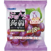 オリヒロ　ぷるんと蒟蒻ゼリーパウチ グレープ　120g（20g×6個）(ken-01229-4571157254340)