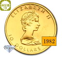 メイプルリーフ金貨 1/4オンス 1982年 純金 24金 7.77g クリアケース入 中古美品 保証書付 送料無料 ギフト