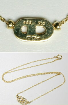 【ポイント最大43倍キャンペーン中】Dior クリスチャン・ディオール K18 YG ダイヤ ネックレス 18K