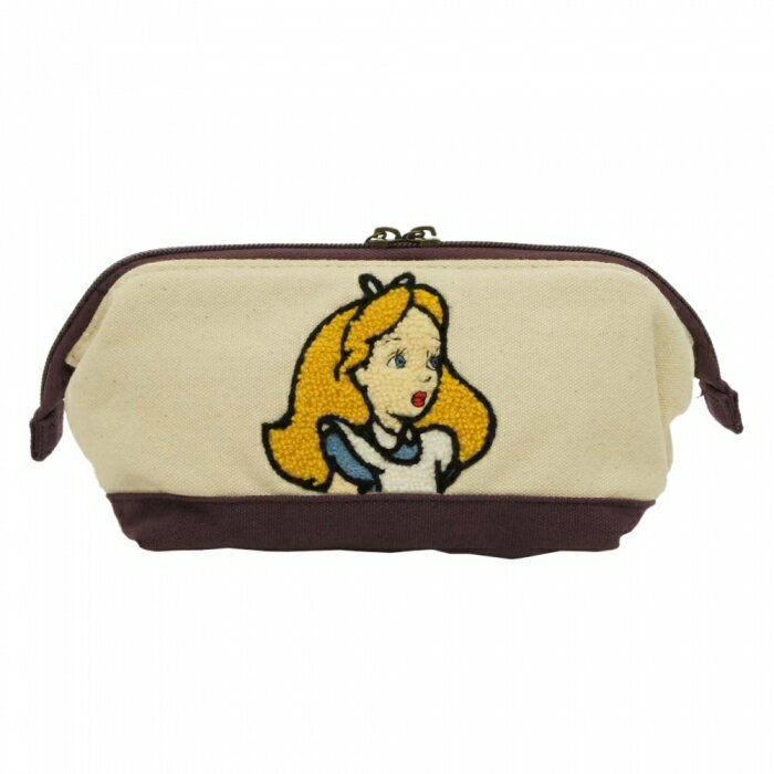 ディズニーワイヤーポーチ アリス (Disney)不思議の国のアリス ポーチ☆さがら刺しゅう がま口ポーチ ペンポーチ ペンポーチ 大容量 筆箱 小中学 中学 高校 女子 男 コスメポーチ 化粧ポ ペンケース ケアポ