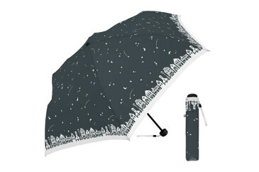 50cm折傘 星の街 BK 折りたたみ傘 レディース コンパクト 軽量 おしゃれ 傘 50cm 星柄