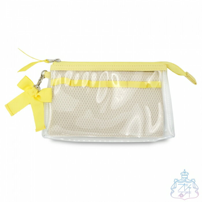 Oshiカラフル ファスナー ポーチ ペンポーチ　大容量　ペンケース　コスメ　推し活　オタ活　ヲタ活　グッズ　リボン　クリア　仕切りつき　中学　高校　女子　おしゃれ　かわいい