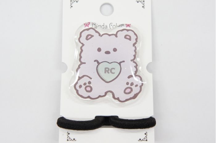 CONもこくまハート PU ヘアゴム　ゴム　ポニー　コンチョ　ヘアアクセサリー　ヘアアクセ　くま　ハート　かわいい　おしゃれ　ヘア小物　ファッション雑貨　髪飾り　ヘアアレンジ