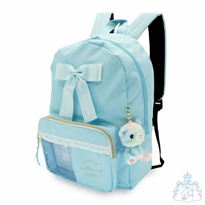 ハンブンクリア デイパック リュック　大容量　女の子　通学　小学生　クリアポケット　クリア窓　透明..