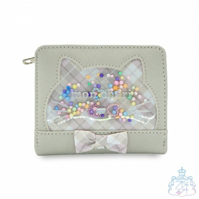 ダイカットネコ LF 財布 二つ折り財布　子ども　女の子　小学生　キッズ　小さい財布　かわいい　ねこ　チェック