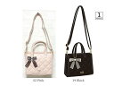 リボンドットキルト 2WAYトートS ショルダーバッグ 2wayバッグ 女の子 レディース 大人っぽ きれいめ スクエア型 リボン キルティング かわいい トートバッグ レディース かわいい おしゃれ トートバック