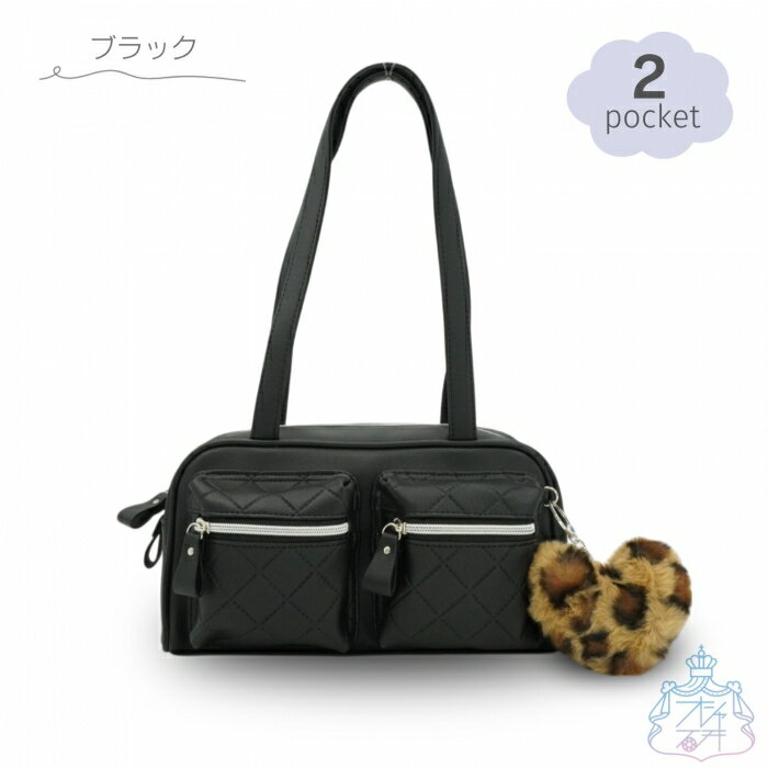 パンサーファー ボストンバッグM ボストンバッグ バッグ ショルダーバッグ 女の子 ギャル おしゃれ かわいい ヒョウ柄 ハート ふわふわチャーム ボストンバッグ ボストンバック