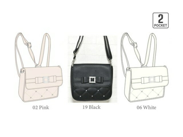 ビジューリボン 2wayサッチェル バッグ 2WAY 女の子 小学生 かわいい おしゃれ お姉さんっぽ 大人っぽ リュック ショルダー リボン パール ビジュー メリークラウン