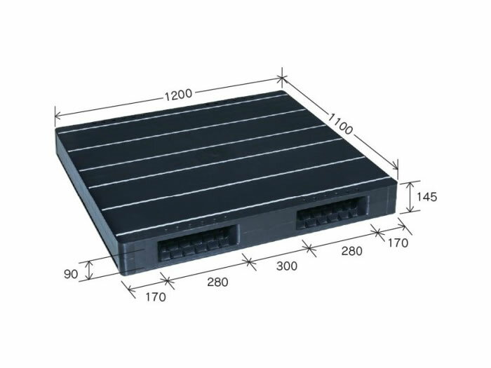 【個人宅配不可】 【（土・日・祝）日時指定不可】岐阜プラスチック工業　中型パレット　JCK-R2・110120　再生ブラック