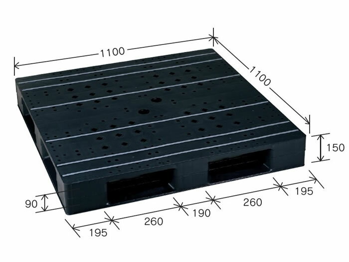 岐阜プラスチック工業 HB-D4・1111LH 19.5kg 再生PP ( risu リス プラスチックパレット リサイクルパレット 樹脂パレット HBパレット LHタイプ 輸出 梱包 物流機器 搬送機器 11×11 ) 562964