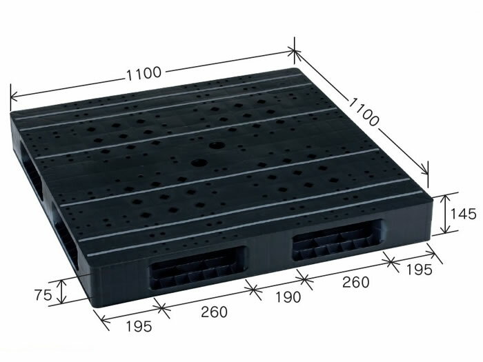 岐阜プラスチック工業 HB-R4・1111 20.5kg 再生PP ( risu リス プラスチックパレット リサイクルパレット 樹脂パレット HBパレット 汎用タイプ 輸出 梱包 物流機器 搬送機器 11×11 ) 3570068