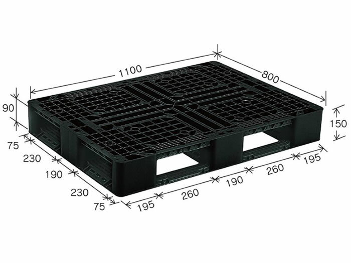 岐阜プラスチック工業 J-D4・1108 12kg 再生PP ( risu リス プラスチックパレット リサイクルパレット 樹脂パレット Jパレット 汎用タイプ 輸出 梱包 物流機器 搬送機器 11×8 ) 600383