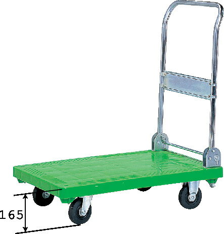 三甲（サンコー）ミニパール(オリタタミ) グリーン 耐荷重150kg 折りたたみ取っ手有 キャスター(φ100×2輪自在2輪固定ゴム車)【個人宅不可】【 土日祝・時間指定不可】