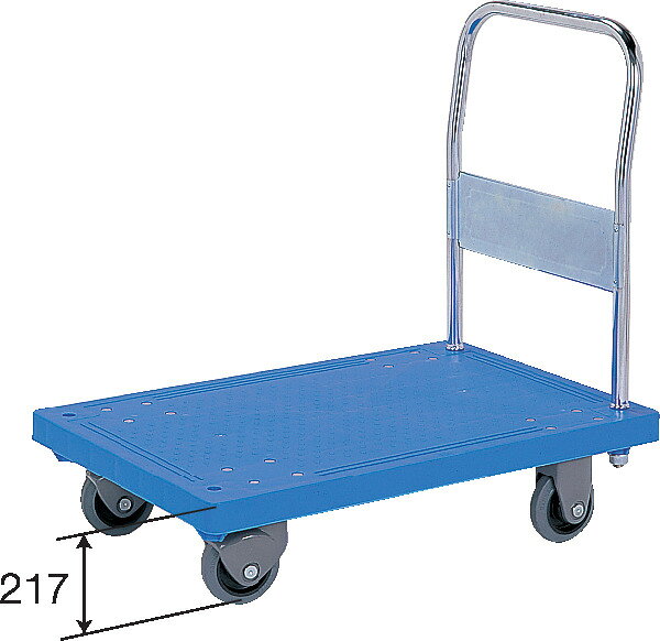 三甲（サンコー）静か台車クリーンSM(固定) ブルー 耐荷重300kg キャスター(φ130×2輪自在2輪固定ゴム(グレー)車)【個人宅不可】【 土日祝・時間指定不可】