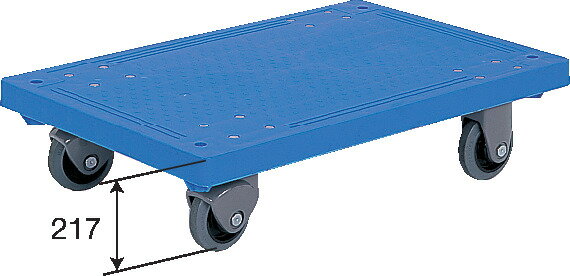 三甲（サンコー）静か台車クリーンSM(平床) ブルー 耐荷重300kg キャスター(φ130×2輪自在2輪固定ゴム(グレー)車)【個人宅不可】【 土日祝・時間指定不可】