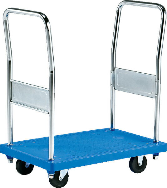 三甲 サンコー ハンドカーSS(両袖) ブルー キャスターφ100×2輪自在2輪固定ゴム車【個人宅不可】【土日祝・時間指定不可】