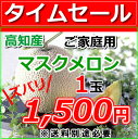 タイムセール送料必要!!高知産マスクメロン1玉メロンP25Jun15