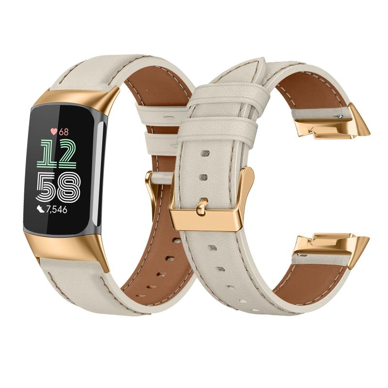 [LuFiYa] 시계 밴드 Fitbit Charge 6/Fitbit Charge 5 대응 가죽 밴드 교환 밴드 시계 벨트 시계 밴드 비즈니스 스타일 유연한 남녀 통용 소가죽 스트랩 Fitbit Charge 6/Fitbit Charge