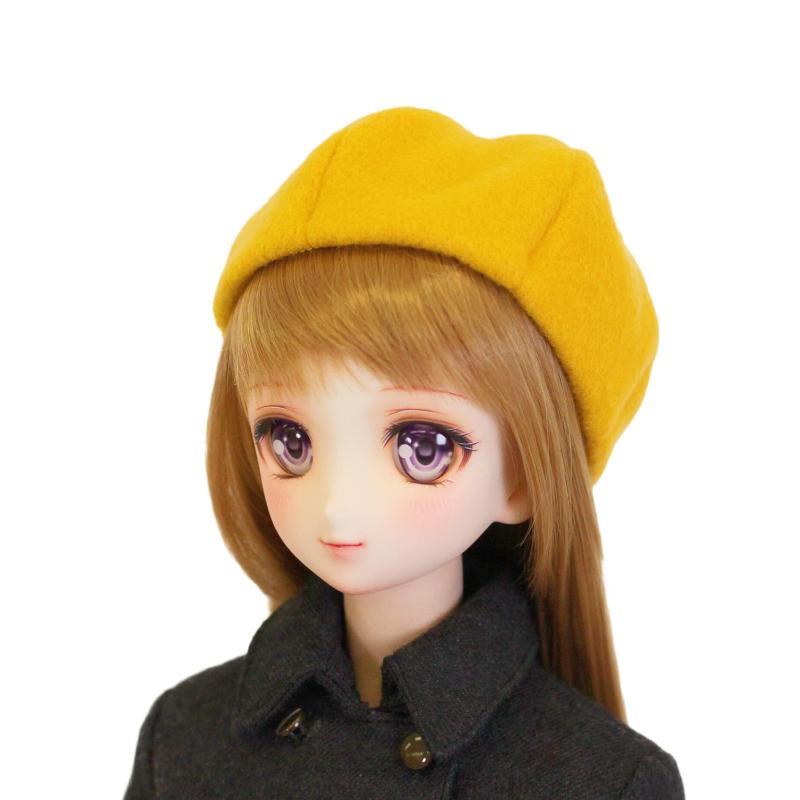 【Petite Marie】 1/3 DD MDD対応 (DDH-01～10対応) ビーバー素材 ベレー帽 イエロー 9～10インチ 60cmドール 40cmドール BJD 人形服 【プティットマリエ】 No.0080
