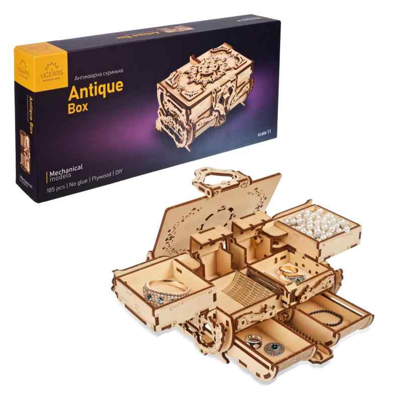 Ugears �桼�������� Antique Box ����ƥ������ܥå��� ���� �֥��å� DIY �ѥ��� ��Ω ������ ��¤�� �������