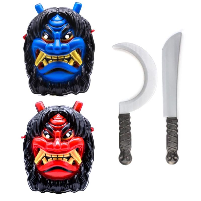 なまはげ 鬼 お面 おに 節分 豆まき オニ退治 赤鬼 青鬼 節分豆 郷土 鬼面 フェイス 仮装 変身 なりきり もじゃ 出刃包丁 コスチューム