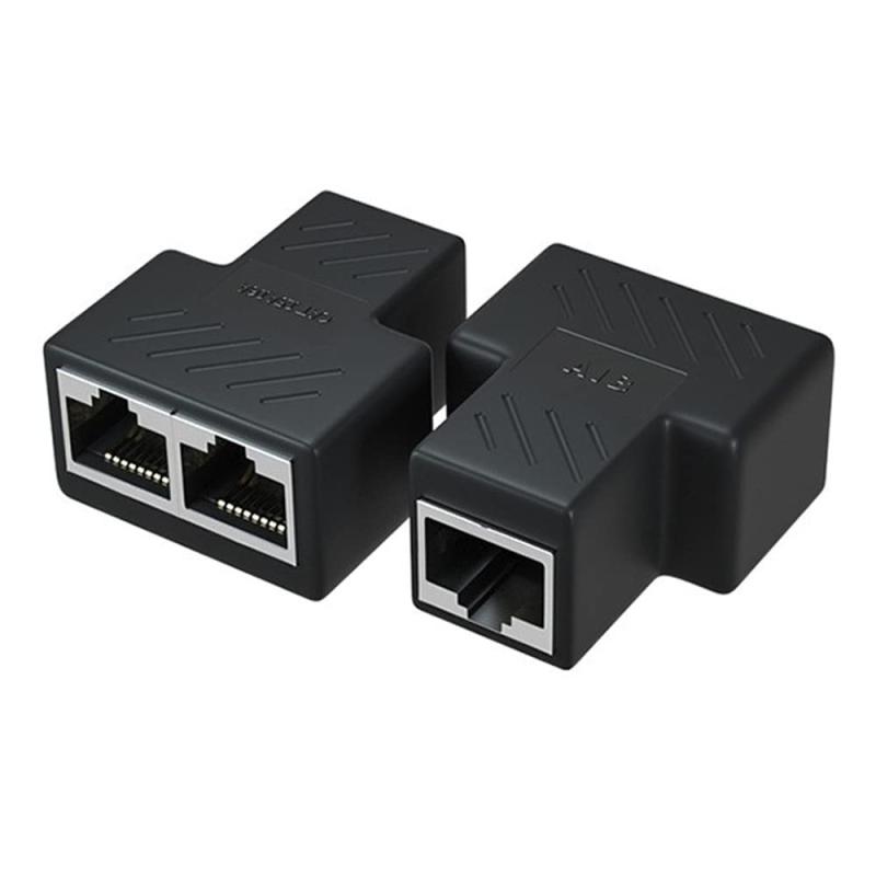 RJ45 LANケーブル延長コネクタ LANイーサネットソケット ケーブル用中継インターネット 2分岐 有線 ギガビット LANイーサネットソケットコネクタアダプタ 2本セット
