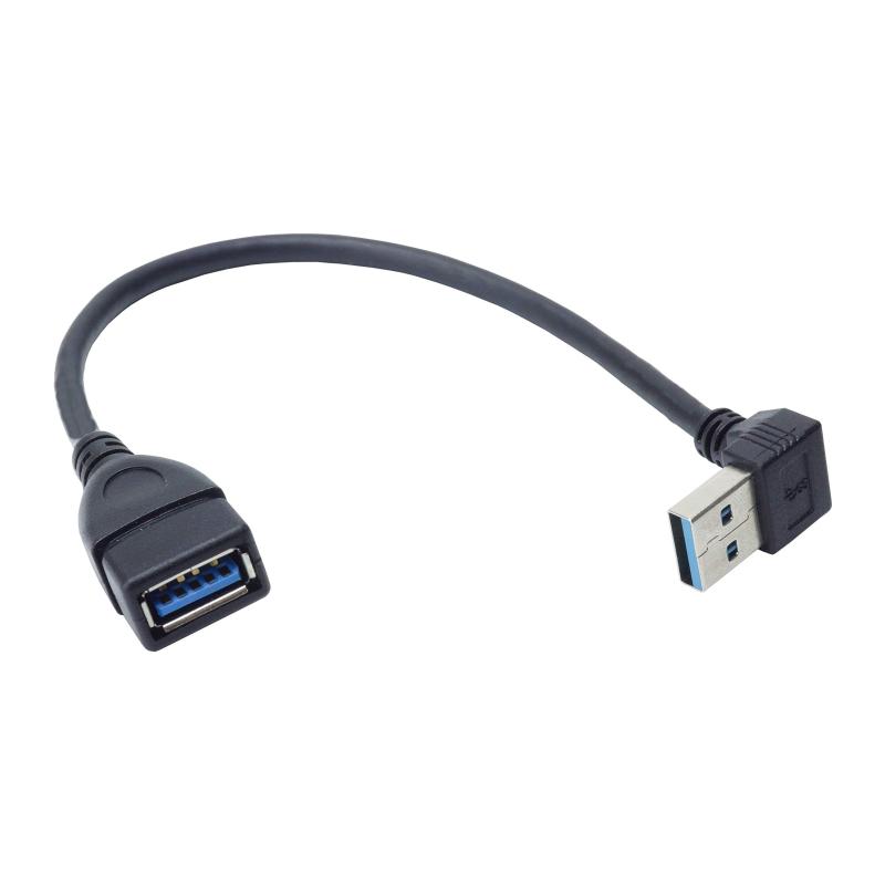 prendre USB 3.0 延長ケーブル L型 変換 上向き 下向き 右向き 左向き L字型 約18cm Type-A オス メス タイプA 変換コネクタ 角度 90度 直角 PR-UA018