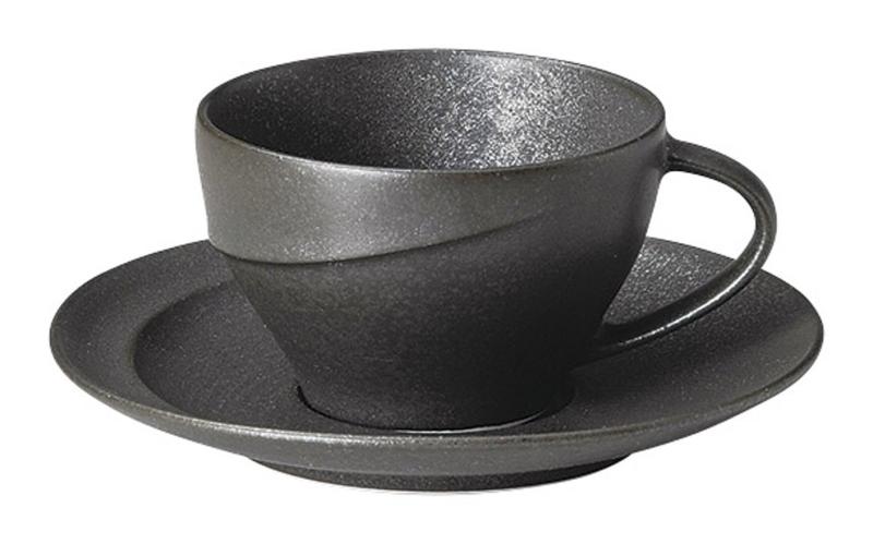 光洋陶器 アルコ コーヒーカップ&ソーサー クリスタルブラック 14431052&14431055